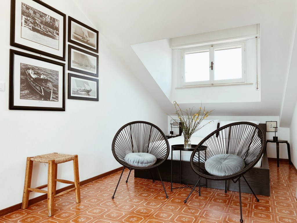 Attic Apartment with double bed and lounge area , private terrace